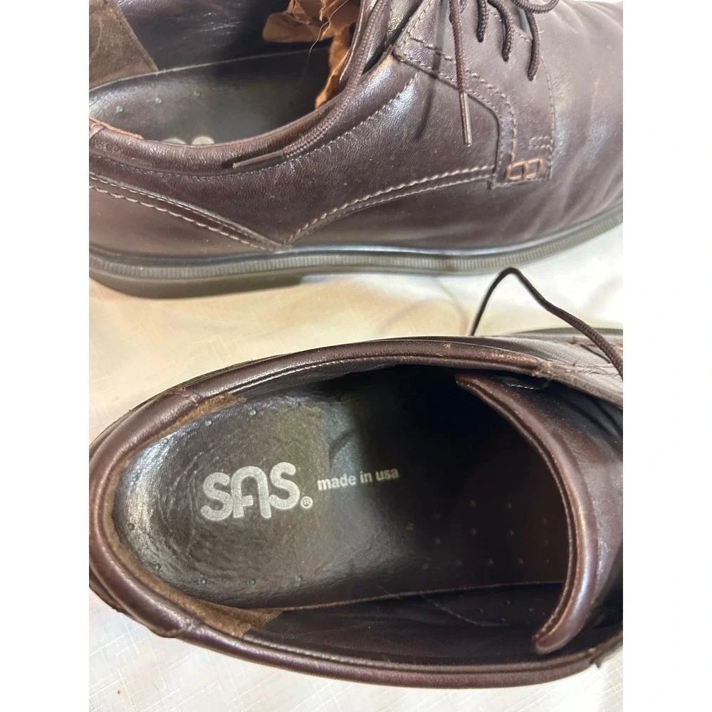 SAS Oxford Shoes 12 N Brown Leather Lace Up Tripad Comfort Mens